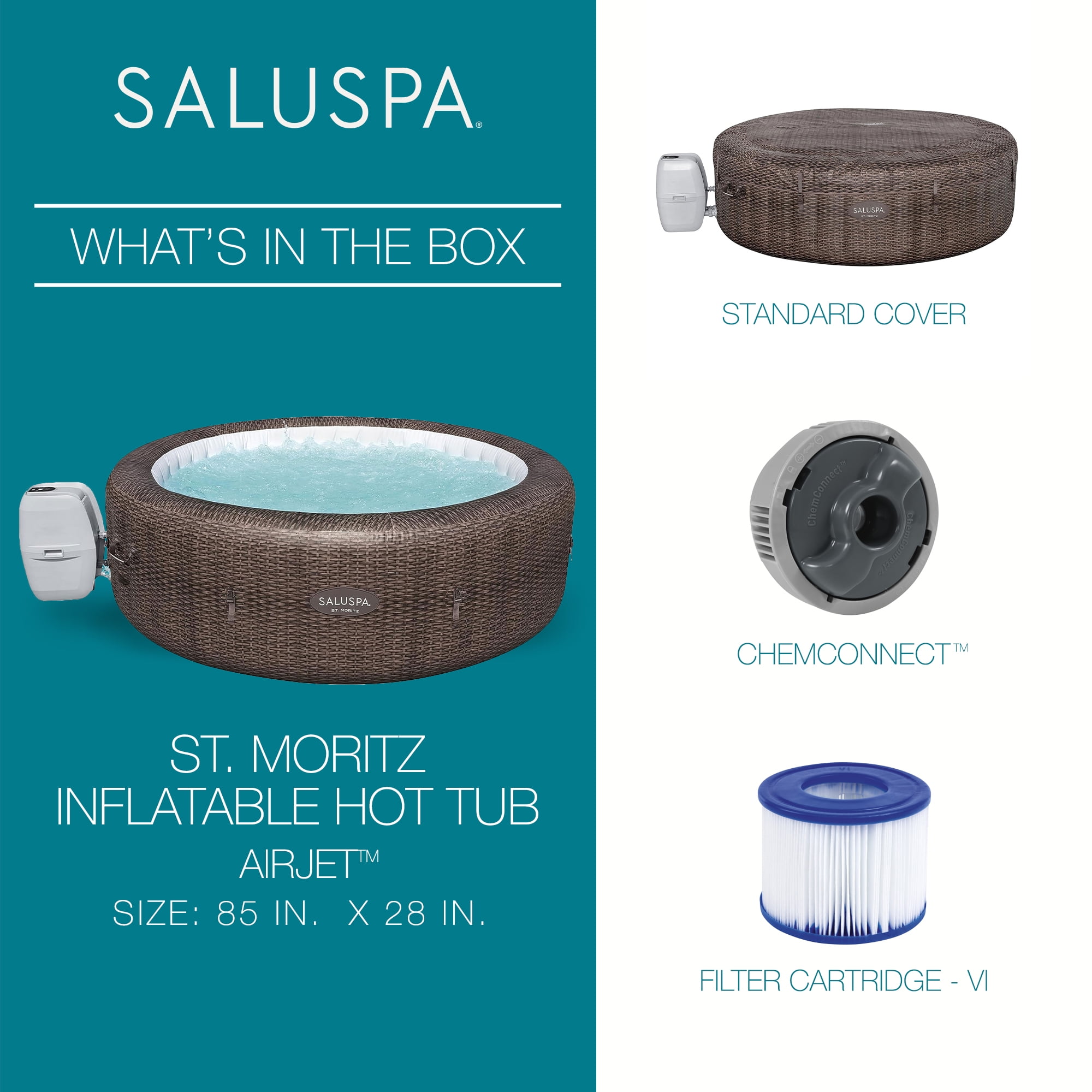 Bestway SaluSpa St Mortiz AirJet Inflatable Hot Tub - Pump Model P09144