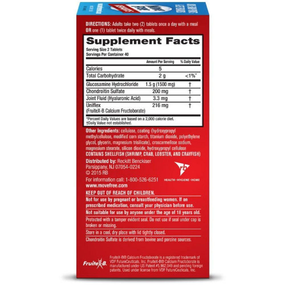 Move Free Advanced, 80 tablets - Joint Health Supplement with Glucosamine and Chondroitin, Supports 5 signs of joint health: Mobility, Flexibility, Strength, Lubrication,.., By Schiff