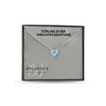 thumbnail image 5 of Brilliance Fine Jewelry Aquamarine Cubic Zirconia Heart Silver Necklace, 18", 5 of 5