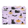thumbnail image 7 of Yayeee Collapsible Cube Storage Bin with Lid Fabric Closet Decorative Basket with Handles, Light Purple Halloween Black Cat, 7 of 7