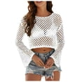 thumbnail image 1 of Nouveaux Chandails pour Femmes avec Col Rond Ample et Manches Ajourées, 1 of 5