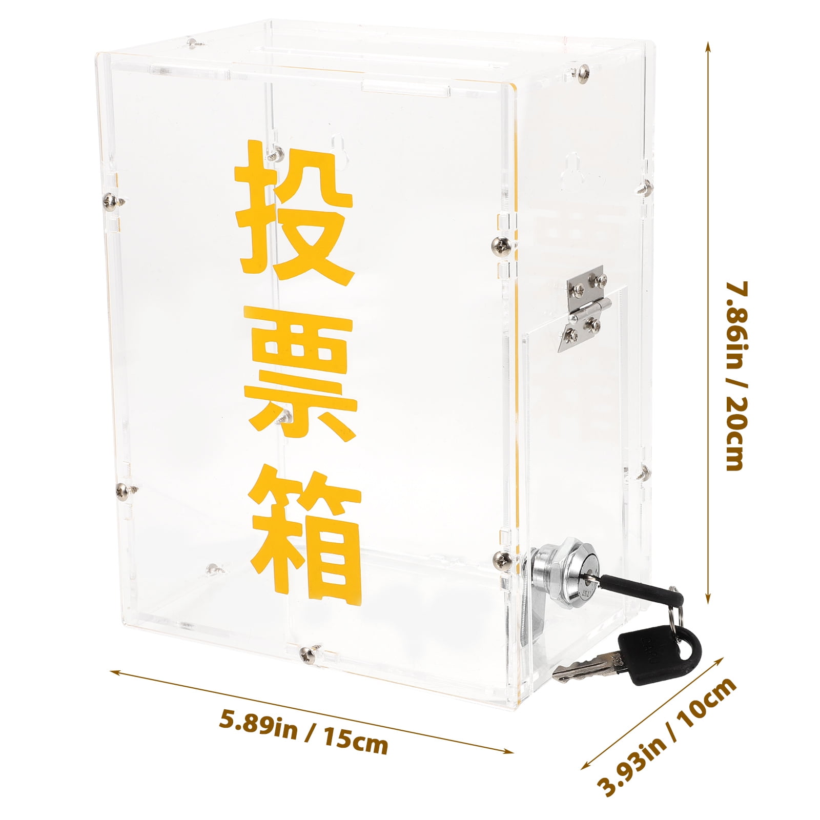 MLINS  Ballot Box with Lock Boxes Wall Mounted Mailbox Transparent