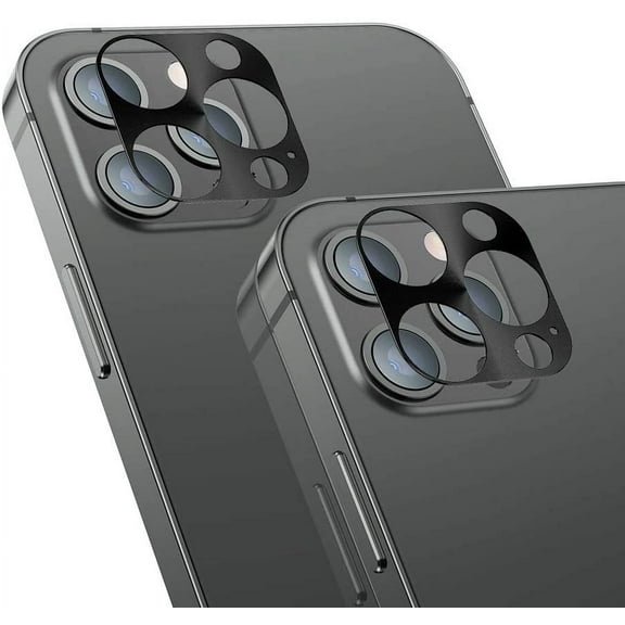 for iPhone 12 Pro Camera Lens Protector - [2 Pack] Premium Aluminum Alloy Back Rear Camera Lens Screen Cover Case Shield - Black