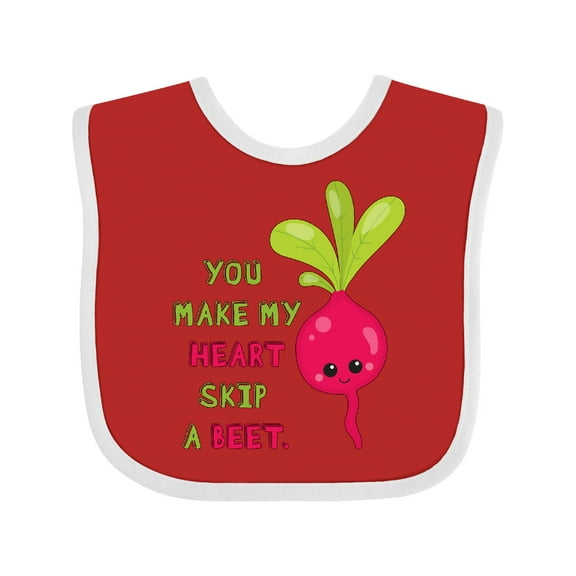 Inktastic You Make My Heart Skip a Beet Boys or Girls Baby Bib
