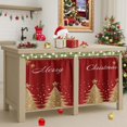 thumbnail image 7 of Christmas Tree Glitter Kitchen Window Curtains Over Sink Set of 2, Winter Cute Luxury Star Rod Pocket Short Tier Curtains, Red Christmas Small Kitchen Decor (26x36 Inch), 7 of 7