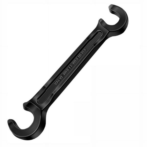 Double Ended Valve Wheel Wrench Cast Steel Hand Valve Wheels Wrench 8In Valve Opening Closing Tool ( Black Metal