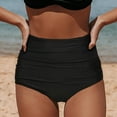 thumbnail image 4 of HCNTES High Waisted Bikini Bottoms Ruched Tummy Control Swimsuits Bottoms Sexy Swim Bottom Bathing Suits for Women(XXL,a1-Black), 4 of 6