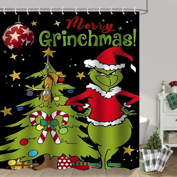 Winter Christmas Shower Curtain, Cute Snowflake Scene Shower Curtains for Bathroom, Let it Snow Fabric Shower Curtains with Hooks, Holiday Winter Gifts for Home Decorations, 72x72 Inches