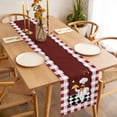 thumbnail image 3 of Fat Chef Table Runner - 48 Inch Long, Kitchen Dining Table Runner Dresser Scarves, Red Gourmet Kitchen Red Black Buffalo Plaid Farmhouse Decor for Coffee Tables Wedding Party Banquet, 3 of 8