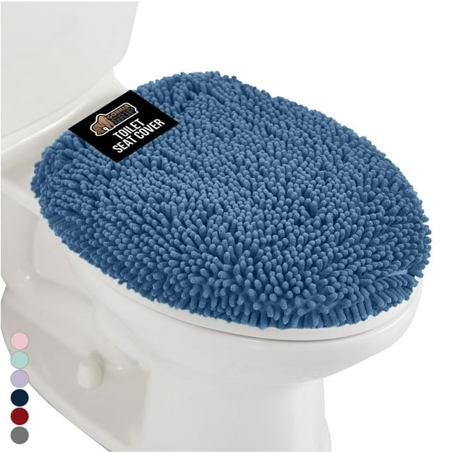 Tapa de inodoro GORILLA GRIP Soft Chenille Blue 49,5 x 47 cm