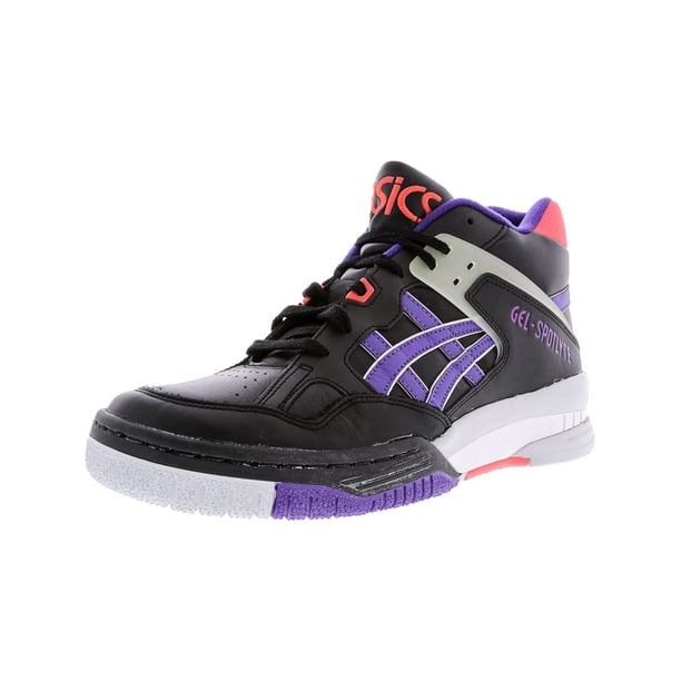 Asics Men's Gel-Spotlyte Black / Purple Ankle-High Leather Basketball Shoe Asics Men's Gel-Spotlyte Black / Purple Ankle-High Leather Basketball Shoe