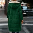 thumbnail image 6 of Black and Friday Clothing Sales Idoravan Women's Quilted Puffer Coat,Women's Winter Casual Loose Fashion Color Pocket Zippered Tops Reversible Long Cotton Coat Green XXXL, 6 of 6