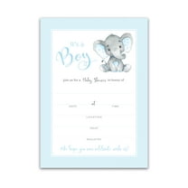 IT’S A BOY! — Boy Elephant BABY SHOWER INVITATIONS— Pack of 25 — BLUE Peanut Baby Shower Blank Fill-in INVITES, Chic, Unique, BLUE Baby BOY Sprinkle Invites, DIY Invites Polka Dot I501-INV1