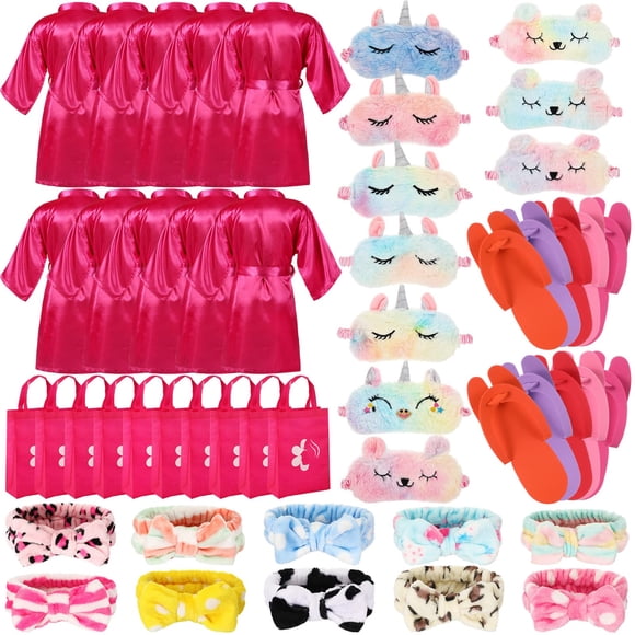 Suministros para fiestas de spa Bonuci, 50 unidades, para niñas, con bata y pantuflas