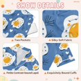 thumbnail image 4 of FORMRS Niños Short Sleeve Top and Pants Pajama Set Unisex Satin 2-Piece Sleepwear, Sizes 7-8Y, Cute Fried Eggs, 4 of 8