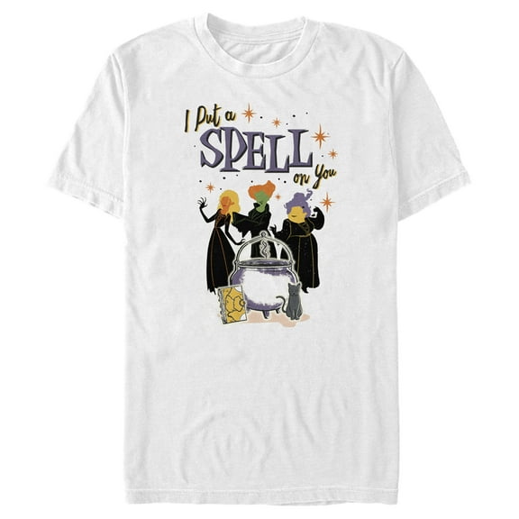 Men's Hocus Pocus Put a Spell on You Cauldron Graphic Tee White Medium