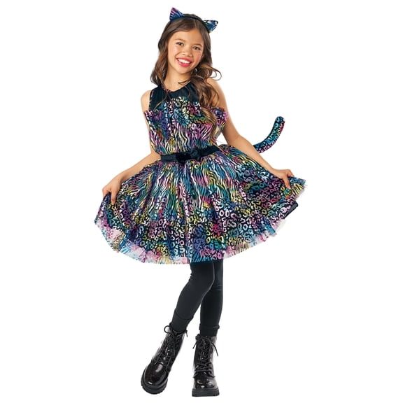 Fluffy Kitty Halloween Costume for Children, Girls' Size S (6/6X), by Way to Celebrate