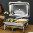 thumbnail image 7 of Catering Warming Container Stainless Steel Stainless Steel Electric Warming Container Adjustable Temperature, Rectangular Chafing Dish with Visible Glass Lid, for Party Kitchen Hotel, 7 of 7