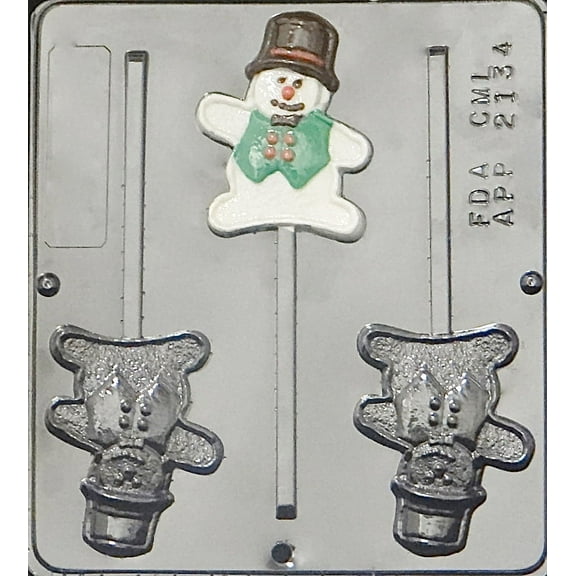 2134 Snowman Lollipop Chocolate Candy Mold