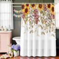 thumbnail image 6 of Yellow Fall Thanksgiving Shower Curtain Set with Hooks, Sunflower Leaf Floral Print Waterproof Fabric Bathroom Curtains Decor Home Accessories, Stall Long 54 X 78 Inch, 6 of 9