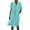 Sky Blue, variant on Womens Summer Vacation Dresses Pleated V Neck Short Sleeve Shift Dress Solid Color Loose Fit Casual Midi Dresses Flowy Swing Boho Dress Green XXL