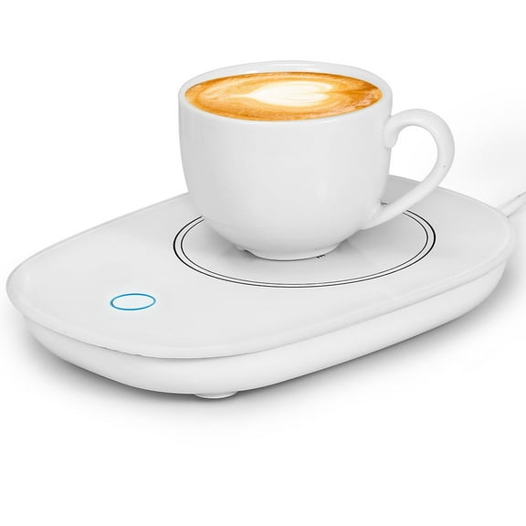 Electric Coffee Warmer Pad, 125.6°F-131°F Auto Shut Off Mug Warmer for Home Office, White