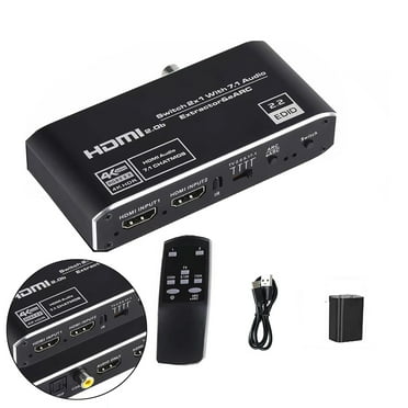 HDMI 2.0b Switch with Audio Extractor Support ARC/eARC, 10-bit HDR, HDCP 2.2/2.3 for Home Theater and Office Use