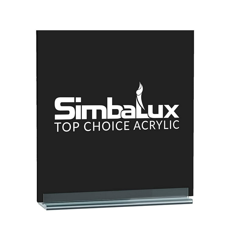 SimbaLux® Acrylic Sheet Black 12” x 12” Square 1/8” Thick (3mm) Plexiglass  Board, Easy