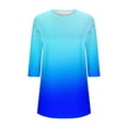 thumbnail image 6 of VEKDONE Tunic Tops for Women 3/4 Sleeve Crewneck Pullover Tops Fashion Gradient Color Print Long Blouse Casual Loose Fit Lightweight Curved Hem Shirts, 6 of 6