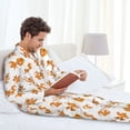 thumbnail image 6 of Fotbe Squirrel Playing Pattern Long Sleeve Pajama Set for Men,Sleepwear Set,2-piece Loungewear Set,Soft PJs Comfy Nightwear with Pockets-X-Large, 6 of 7