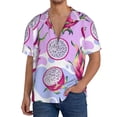 thumbnail image 2 of Zufioo Dragon Fruit Print Mens Button Down Short Sleeve Shirt,Classic Plaid Shirt,Mens Accessories Fashion Shirt-4X-Large, 2 of 6