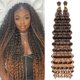 thumbnail image 1 of Suyiapiy Cabello Trenzado Rizado, Cabello Trenzado Ondulado De Agua Profunda, Cabello Bohemio Para Trenzar, Sin Trama, 80 G, Extensiones De Cabello Trenzado Húmedo Y Ondulado Para Mujeres Negras (1B/2, 1 of 1