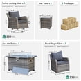 thumbnail image 3 of MEISSALIVVE 9 Pieces Patio Furniture Set with 43" Fire Pit Table, Wicker Patio Conversation Set with Swivel Rocking Chairs, Outdoor Patio Set for Lawn Backyard Porch (Grey), 3 of 10
