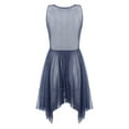 thumbnail image 5 of YEAHDOR Womens Draped Neck See Through Modern Dance Dress Sleeveless Asymmetrical Hem Flowy Lyrical Dance Costume, 5 of 7