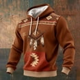 thumbnail image 2 of Men's Hooded Sweatshirt for Daily Casual Outdoors with Pocket and Aztec Long Sleeve Design Versatile Everyday Wear for Spring Autumn Winter, 2 of 3