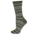 thumbnail image 2 of Sierra Socks Women's Cotton Socks Flower Pattern Cotton Crew Mid Calf Socks 2 Pair Pack Gray, 2 of 6