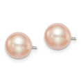 thumbnail image 2 of Sterling Silver 7-8mm Pink Freshwater Cultured Button Pearl Stud Earrings, 2 of 3