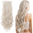 thumbnail image 1 of Yanonmyfd Clip In Hair Extensions 26 Inch Straight, 8 Pieces 18 Clips, Heat Resistant Synthetic Hair, 130g, Jet Black, 1 of 24