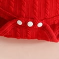 thumbnail image 5 of NAFUU Toddler Girl Christmas Outfit Girls Long Sleeve Ruffles Ribbed Romper Bodysuit Plaid Bowknot Skirts Headband 3Pcs Valentines Outfits 9-12 Months, 5 of 7