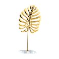 thumbnail image 5 of Leaf Sculpture, Metal Leaf Statue, Leaf Shaped Figurine Leaf Decorations Abstract Sculpture Leaf Ornament for Home Desktop Decoration Monstera 21cm, 5 of 8