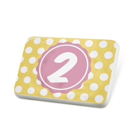 Porcelein Pin Monogram 2 Yellow Polka Dots Lapel Badge – NEONBLOND