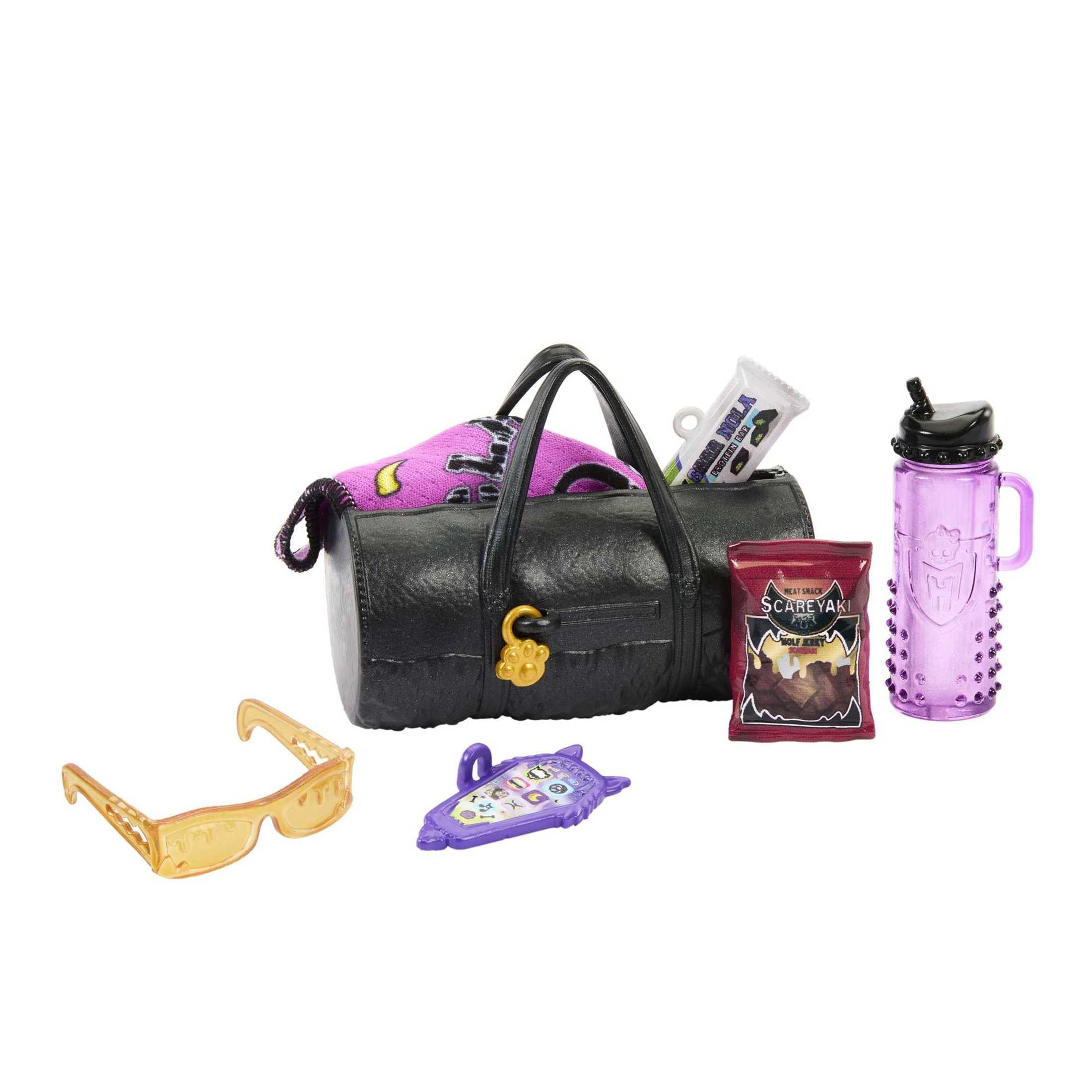 Monster High Clawd Wolf Fashion Doll with Pet Gargoyle Bulldog Rockseena and Accessories