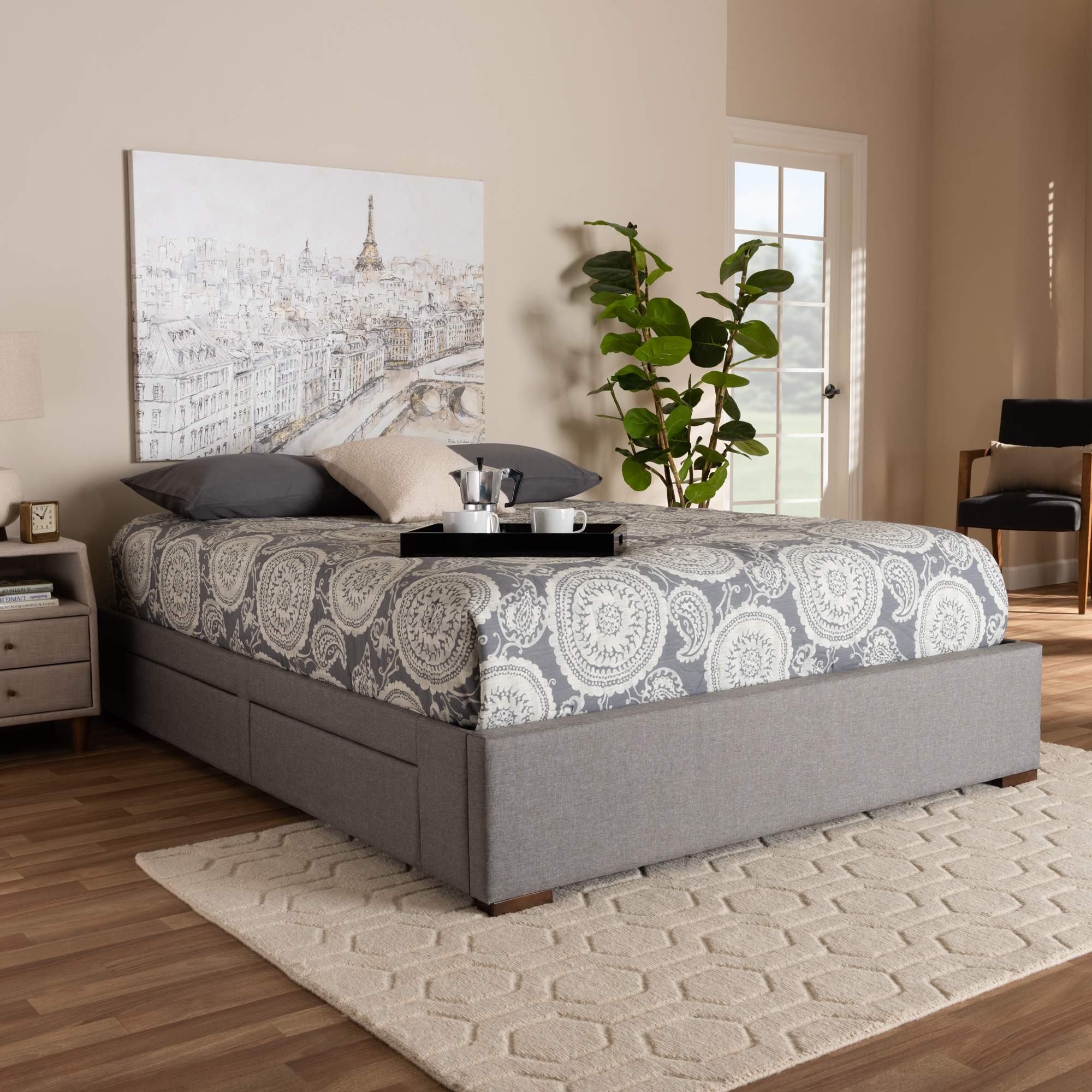 Baxton Studio Leni Queen Size Platform Storage Bed - Walmart.com