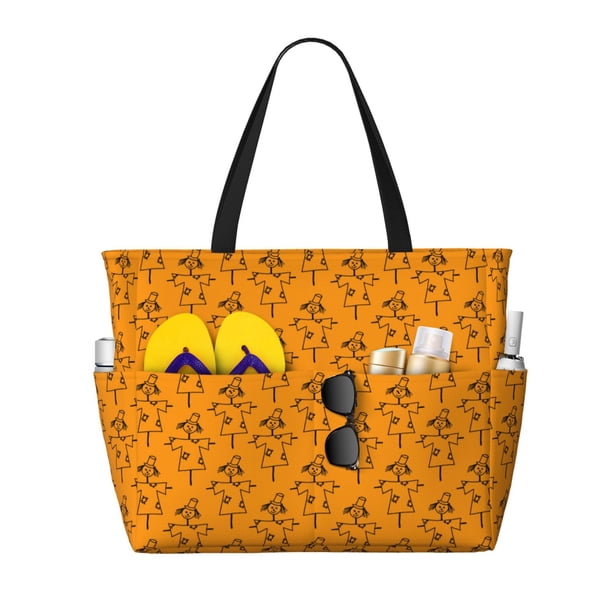 Fotbe Fall Cute Simple Scarecrow Bolsa de Viaje para Playa - Resistente al Agua, Bolsa Tote de Gran Capacidad y Ligera con 7 Bolsillos para Mujeres y Hombres