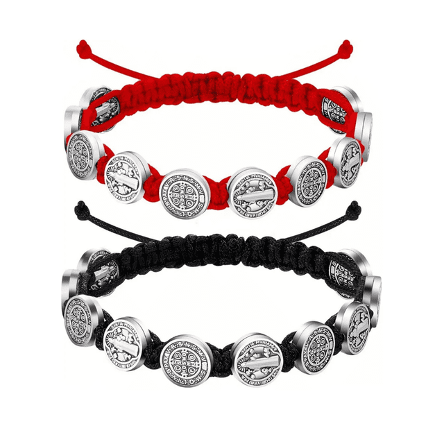 Xtellar 2 Piezas Pulseras San Benito Proteccion Buena Suerte Regalo