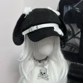 thumbnail image 5 of Slccxzc Women Puppy Ears Beret Hat Soft Cotton Cabbie Cap Cute Y2K Painter Newsboy Autumn Winter Headwear, 5 of 7