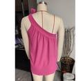 thumbnail image 3 of Blusa sin mangas con cordones y pliegues en el busto para mujer, color rosa, talla M Blusa de verano con lazo, 3 of 4