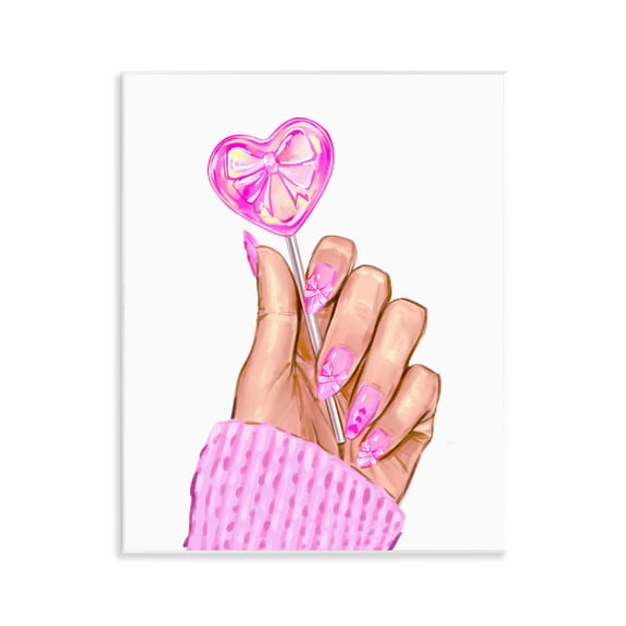 Pink Fashion Bow Lollipop Wall Plaque Art, design by Ziwei Li