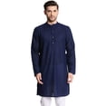 thumbnail image 2 of In-Sattva Men's Indian Mandarin Collar Handcrafted Fine Embroidered Kurta Tunic; Navy ; SM, 2 of 6