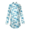 thumbnail image 5 of TQWQT Plus Size Turtlenecks for Women Loose Fit Floral Printed Tunic Top Long Sleeve Turtleneck T Shirts Trendy Curved Hem Graphic Tee Fall Outfits 2024 Sky Blue 3XL, 5 of 5